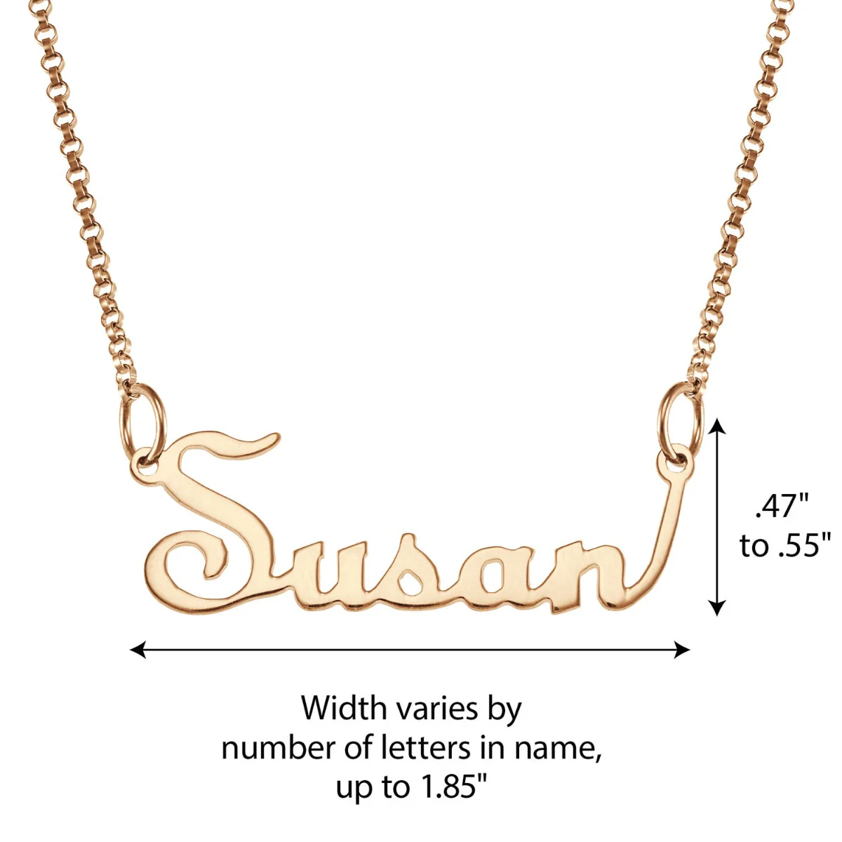 14K Gold over Sterling Script Name Necklace - Image 4