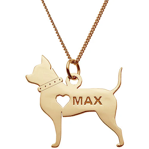 14K Gold Plated Chihuahua Silhouette Necklace