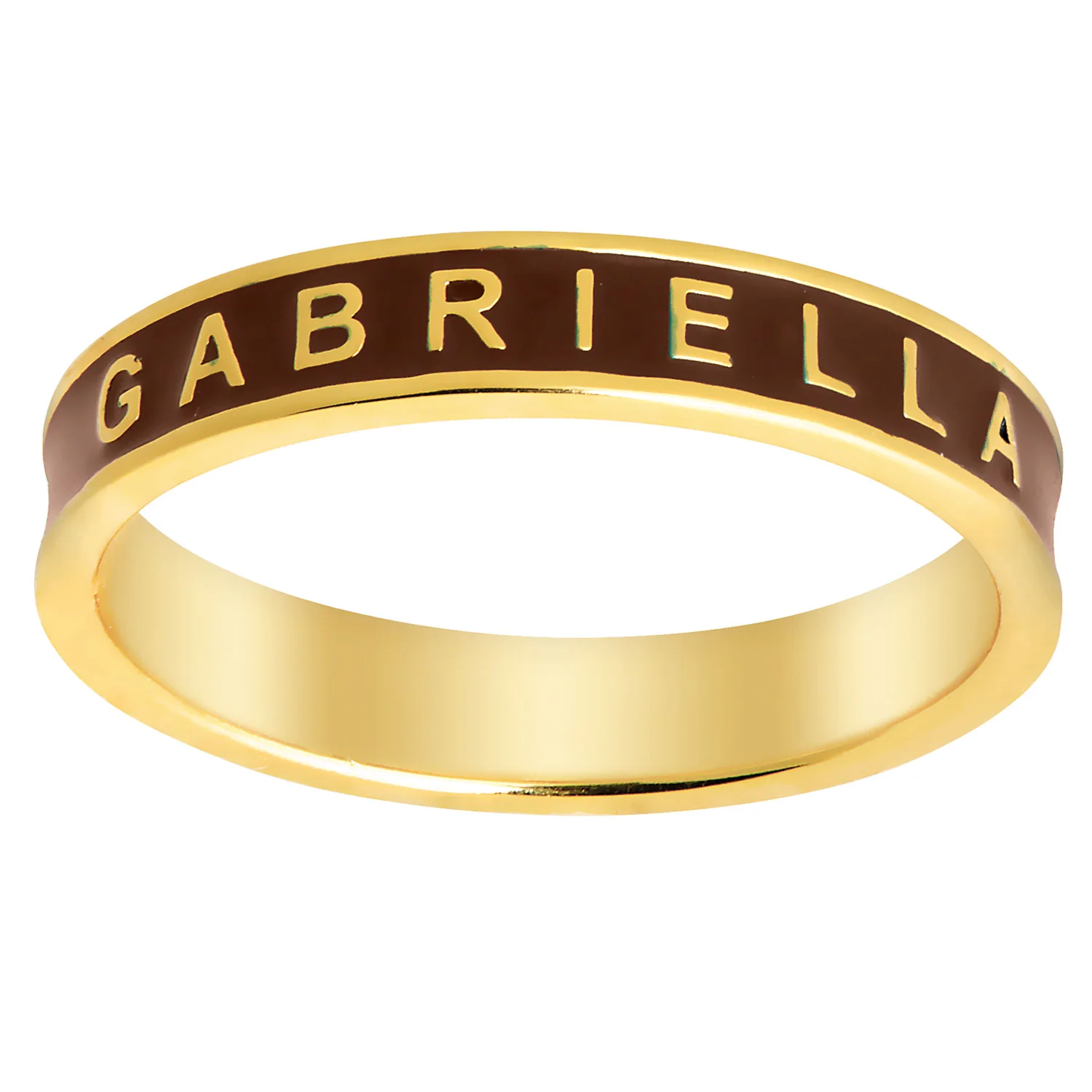 14K Gold Plated Enamel Name Band Ring - New Fall Colors - Image 3