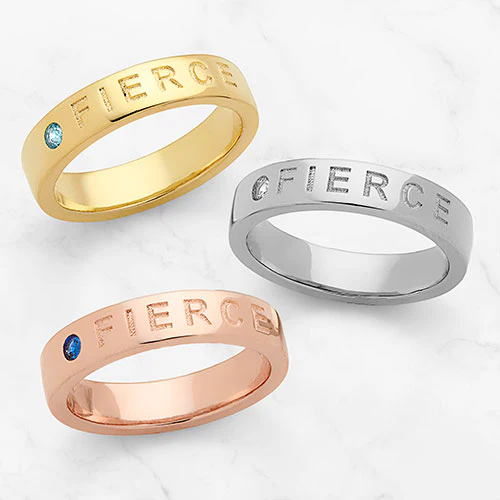FIERCE 14K Gold Plated Birthstone Empowerment Ring - Image 3