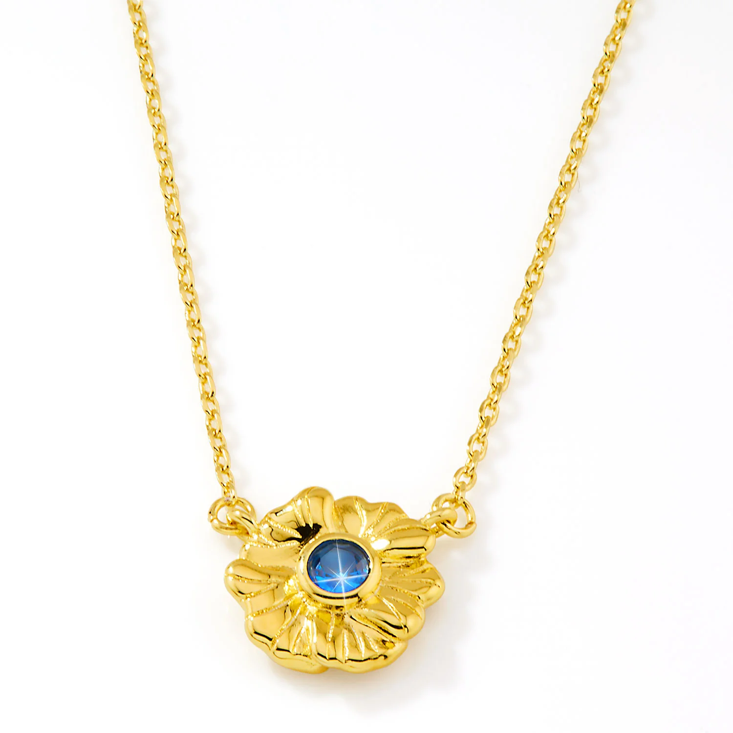 14K Gold Plated Flower Birthstone Necklace - 1 to 5 stones - Image 8