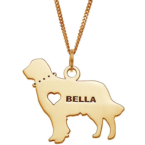 14K Gold Plated Golden Retriever Silhouette Necklace
