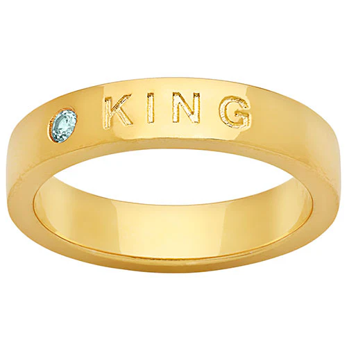 KING 14K Gold Plated Birthstone Empowerment Ring