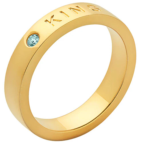 KING 14K Gold Plated Birthstone Empowerment Ring - Image 2