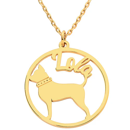 14K Gold Plated Personalized Dog Breed Silhouette Necklace - Image 4