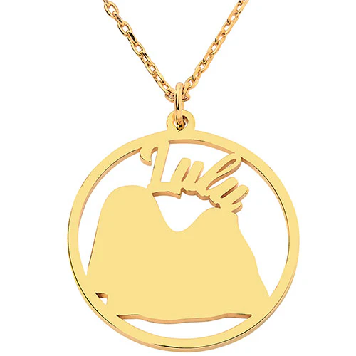 14K Gold Plated Personalized Dog Breed Silhouette Necklace - Image 5