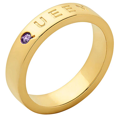 QUEEN 14K Gold Plated Birthstone Empowerment Ring - Image 2