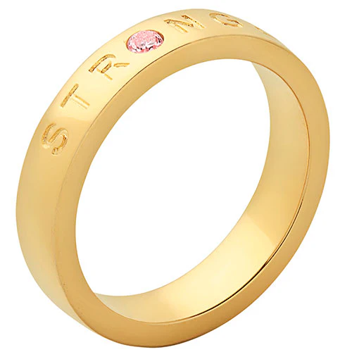 STRONGER 14K Gold Plated Birthstone Empowerment Ring - Image 2