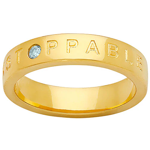 UNSTOPPABLE 14K Gold Plated Birthstone Empowerment Ring - Image 2
