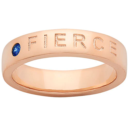FIERCE 14K Rose Gold Plated Birthstone Empowerment Ring