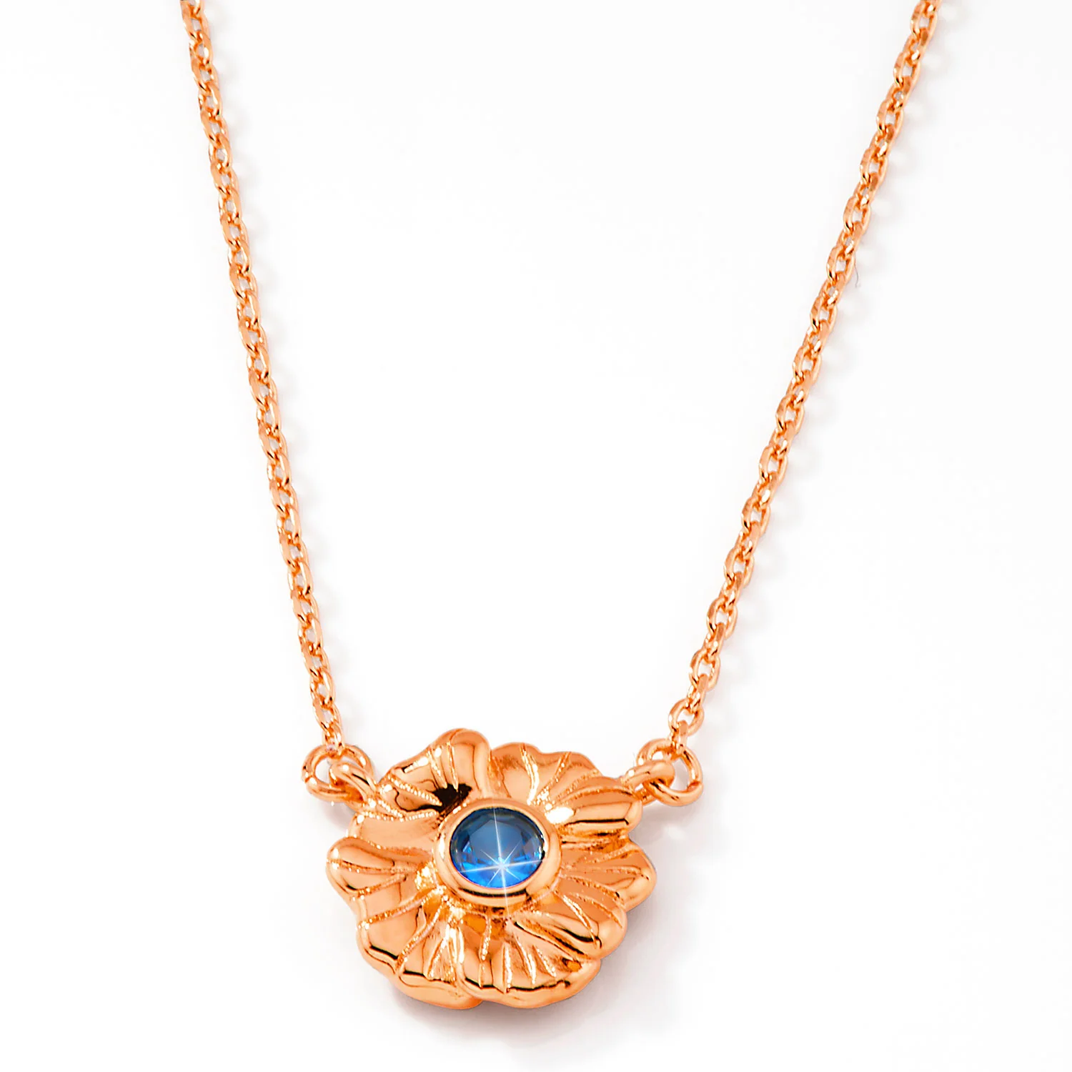 14K Rose Gold Plated Flower Birthstone Necklace - 1 to 5 stones - Image 8