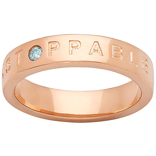UNSTOPPABLE 14K Rose Gold Plated Birthstone Empowerment Ring - Image 2