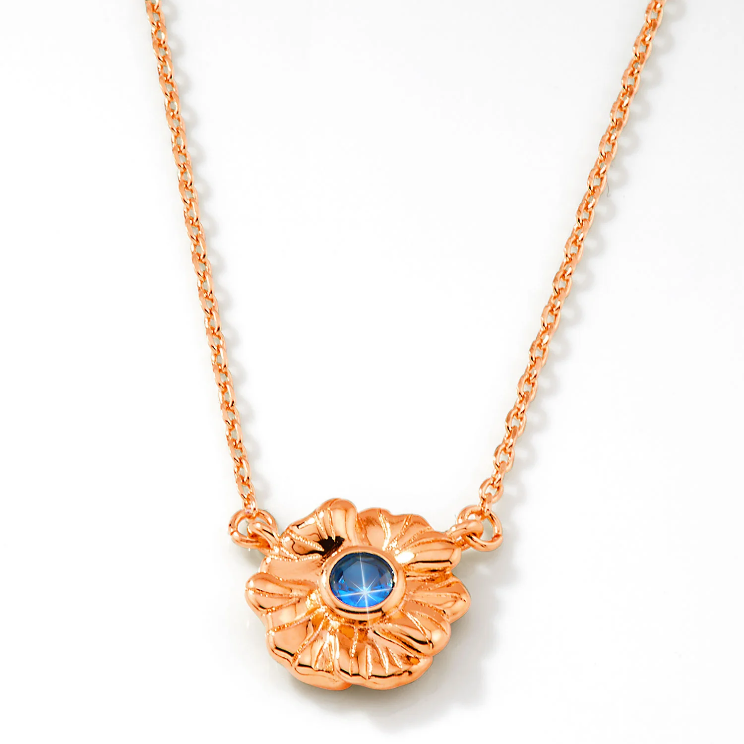 14K Rose Gold Plated Vertical Flower Birthstone Necklace - 1 to 5 stones - Image 8