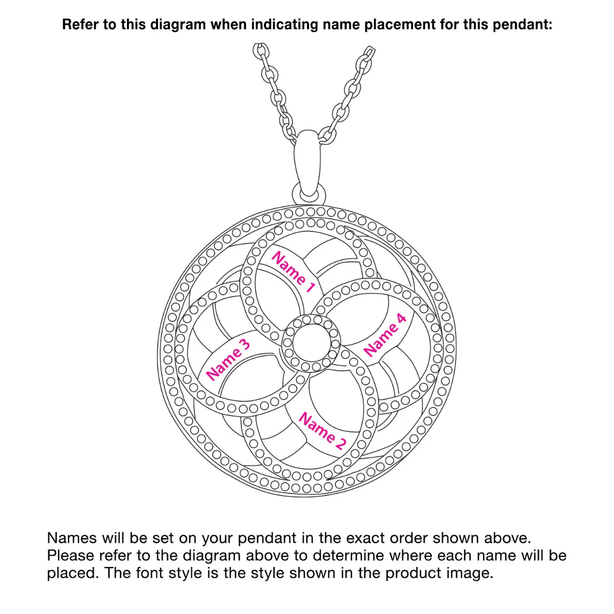 3-D Engraved Flower with Birthstone Spinner Necklace - Image 12