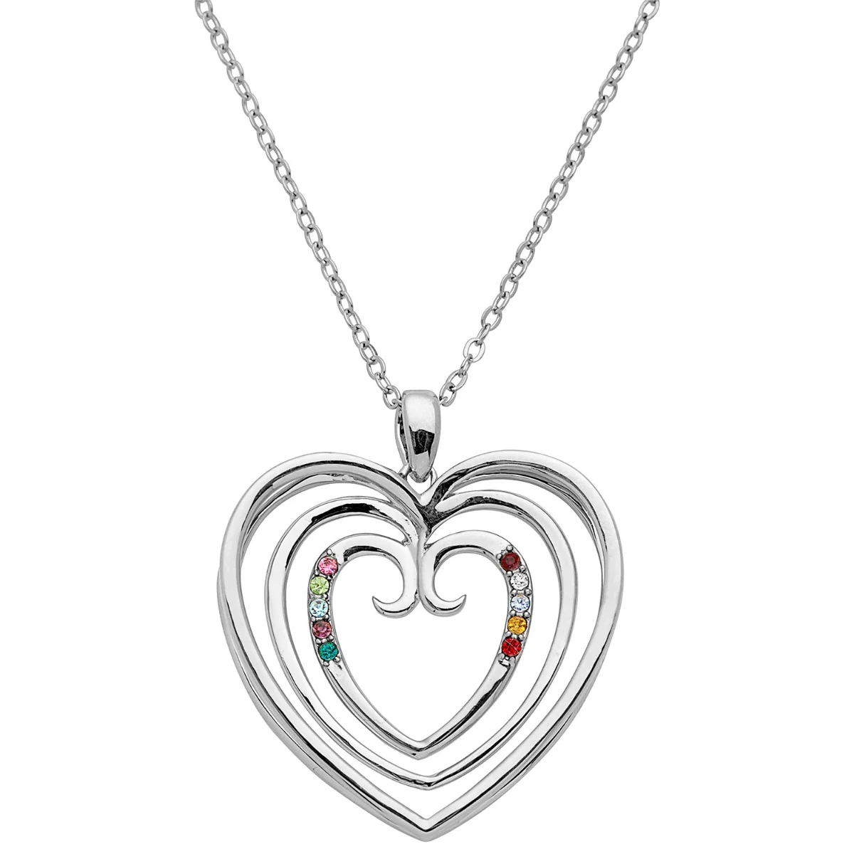 3-D Triple Heart Birthstone Necklace - Image 2
