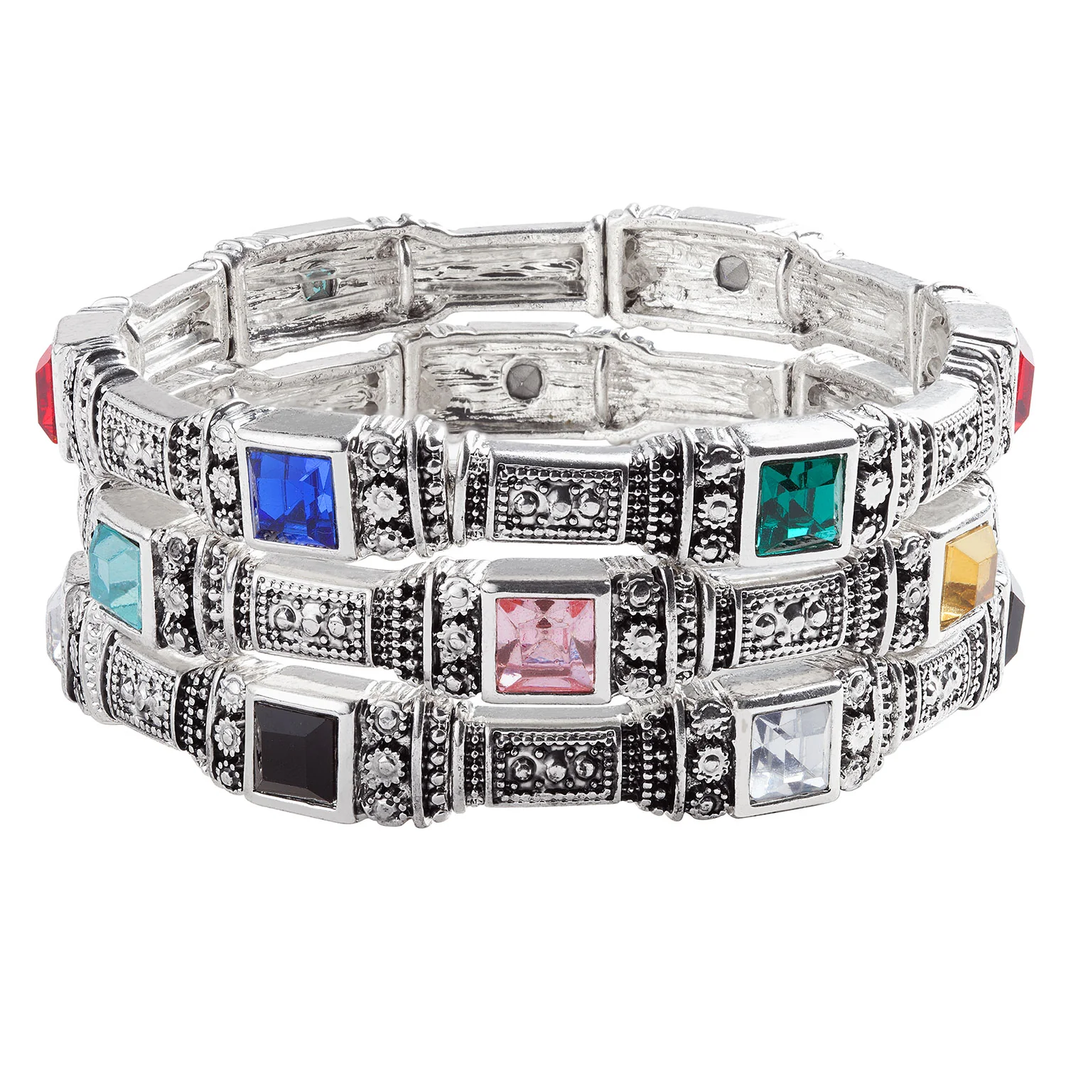3 Piece Crystal Stretch Bracelet Set