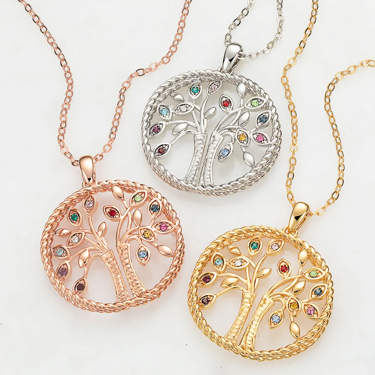 3D Flower Vase with Birthstone Rope Necklace