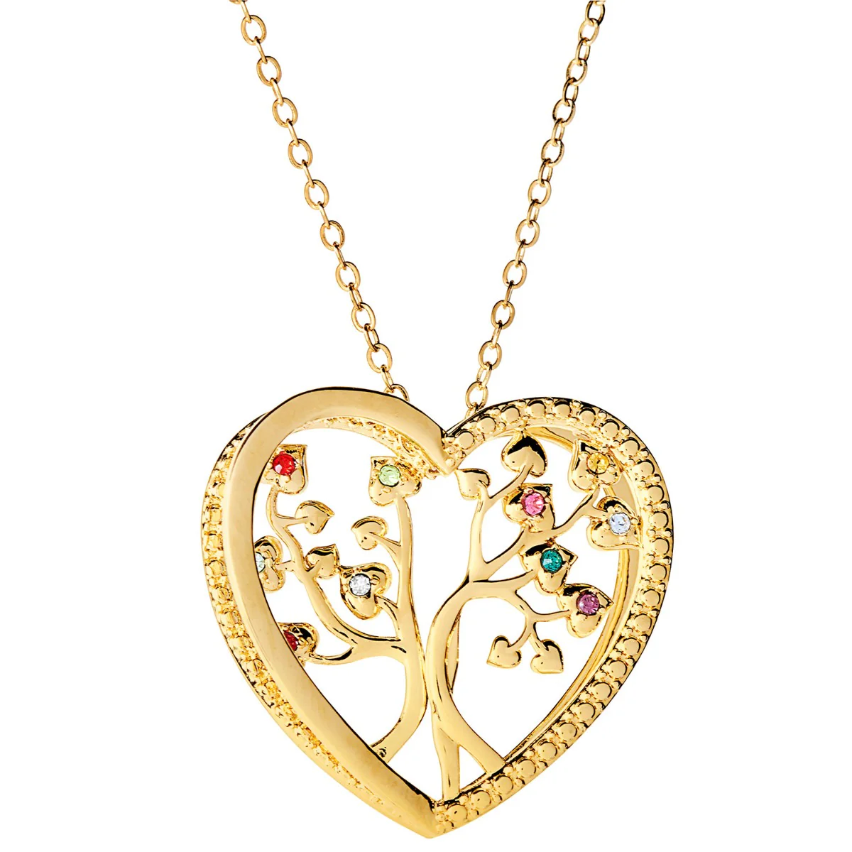 3D Heart Tree of Life with Birthstone Rope Necklace - Image 6