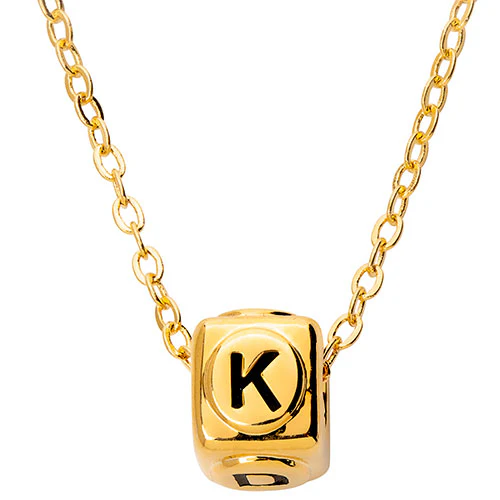 4 Initials Petite Cube Necklace - Image 4
