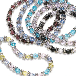 5 Piece Color Crystal Bracelet Set with Two Gifts - Image 3