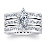 5.5 Carat Marquise CZ 3 Piece Ring Set