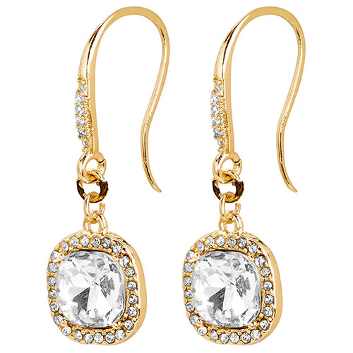6 Pair Gold Plated Hoop Earring Set With Stone Accents - Image 12