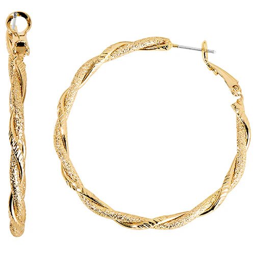 6 Pair Gold Plated Hoop Earring Set With Stone Accents - Image 3