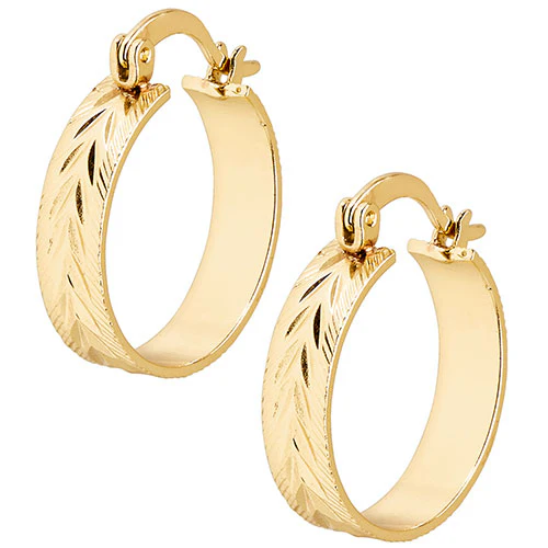 6 Pair Gold Plated Hoop Earring Set With Stone Accents - Image 6