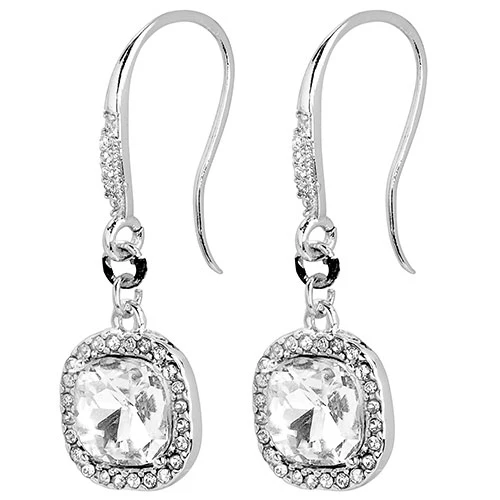 6 Pair Silver Plated Hoop Earring Set With Stone Accents - Image 12