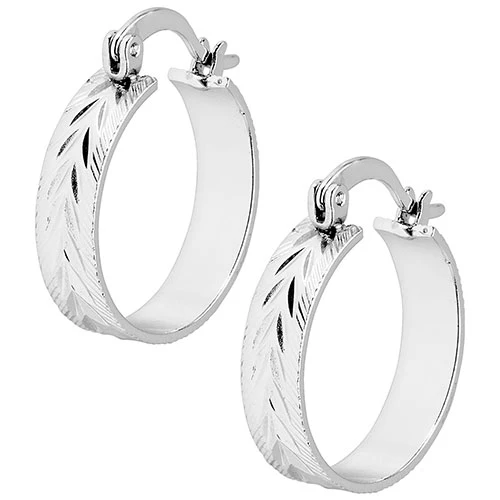 6 Pair Silver Plated Hoop Earring Set With Stone Accents - Image 6