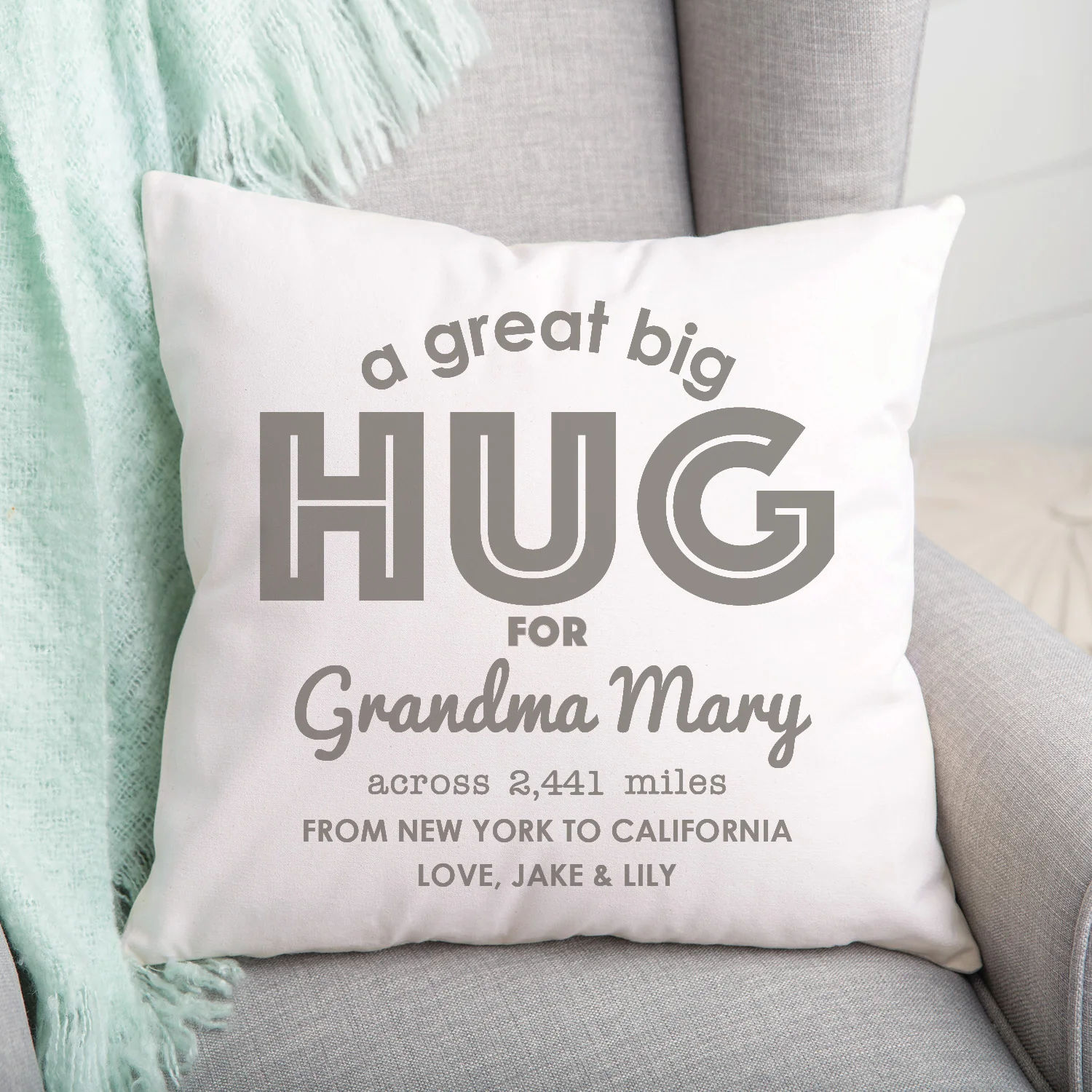 A Great Big Hug Personalized Throw Pillow - Image 2