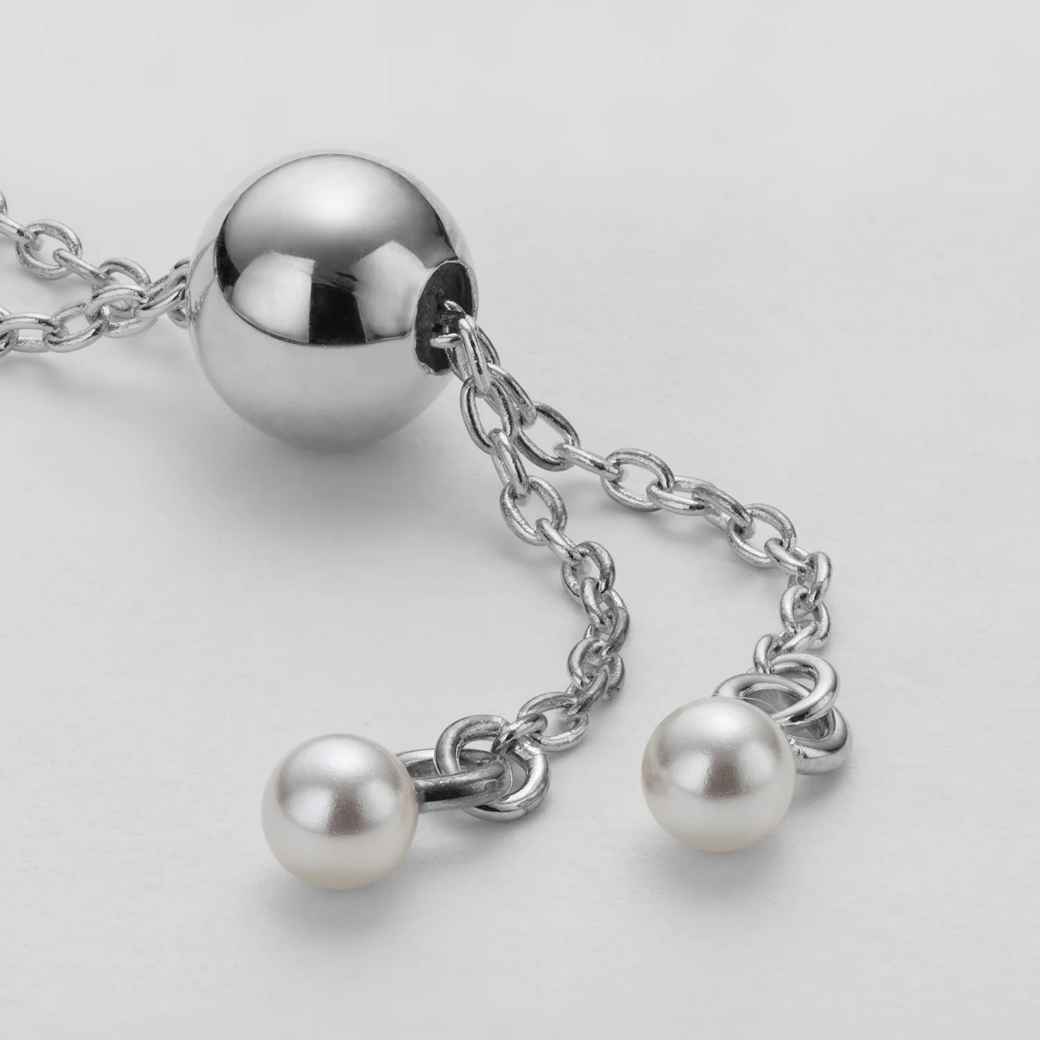 Sterling Silver Adjustable Name Plaque Bracelet with Pearl - Image 3