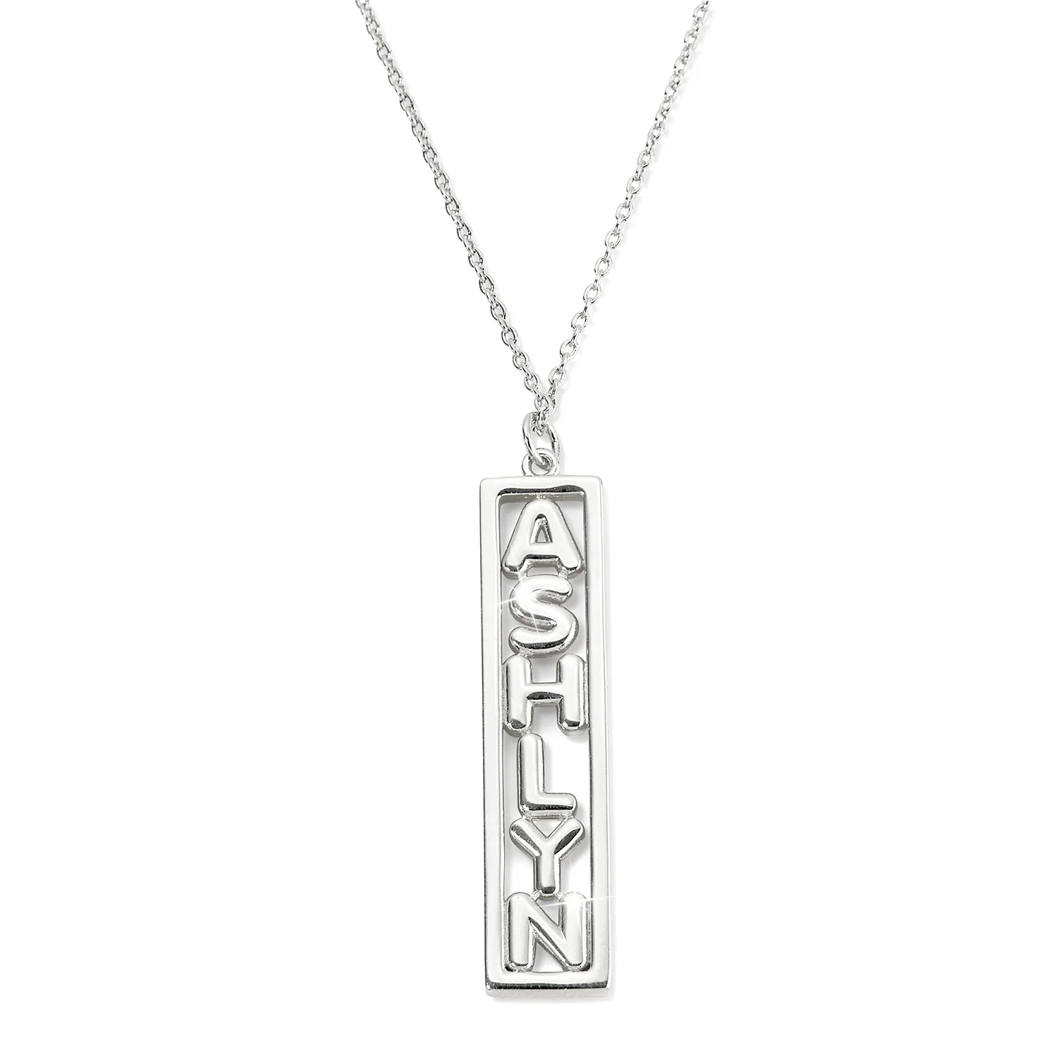 Balloon Letters Vertical Bar Necklace - Image 2