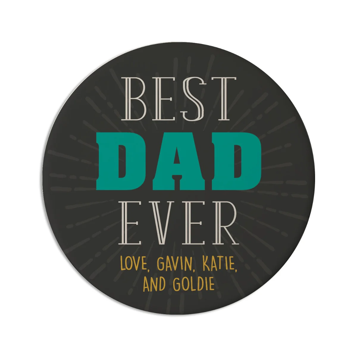 Best Dad Ever Personalized Round Desk Coaster - Image 4