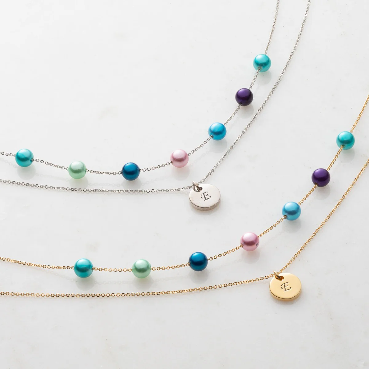 Birth Pearl Personalized Layered Necklace - Image 3