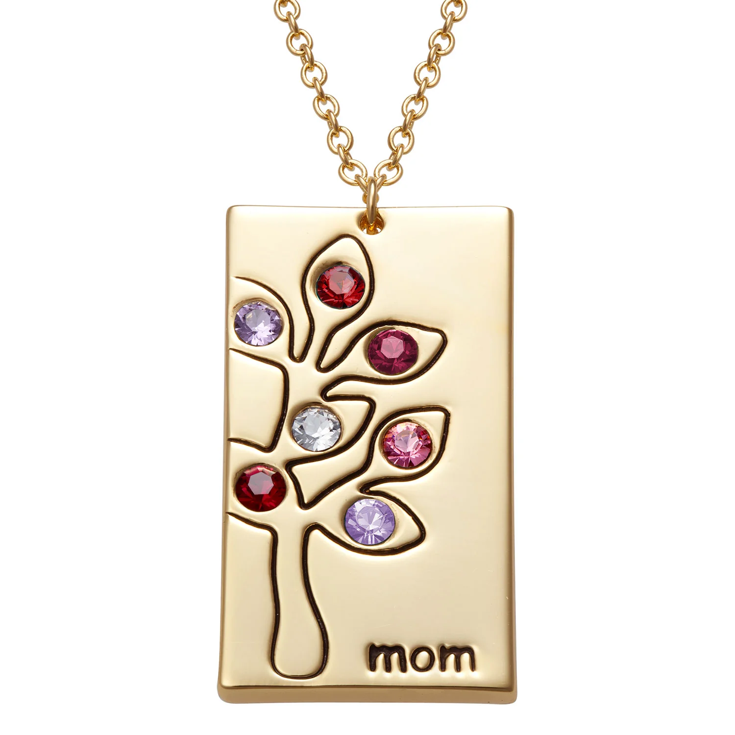 Birthstone Family Tree Mom Necklace - Image 2