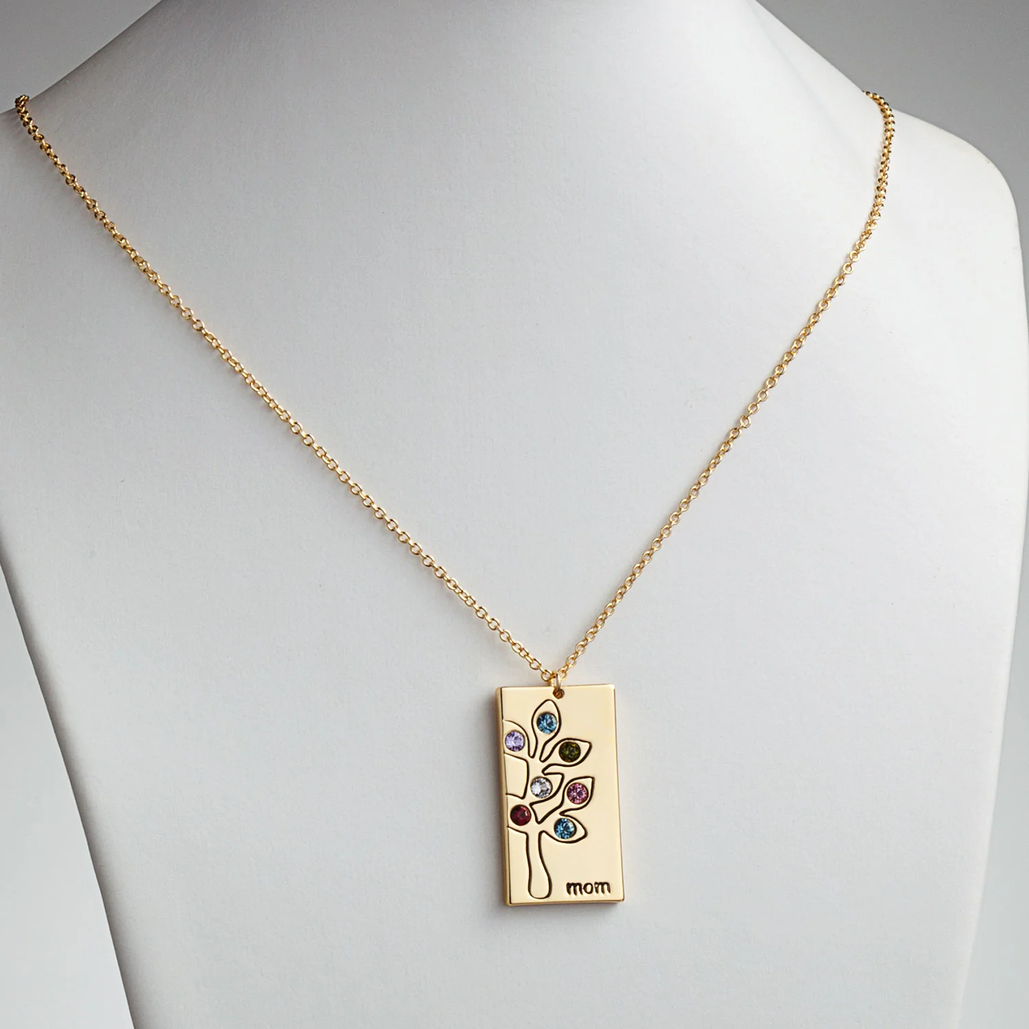 Birthstone Family Tree Mom Necklace - Image 3