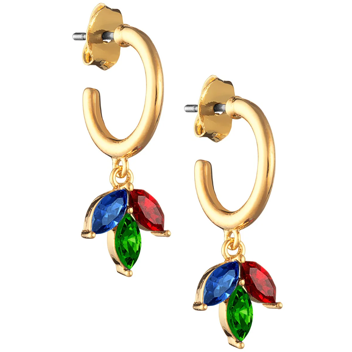 Birthstone Marquise Hoop Earrings and Necklace Set - Image 4