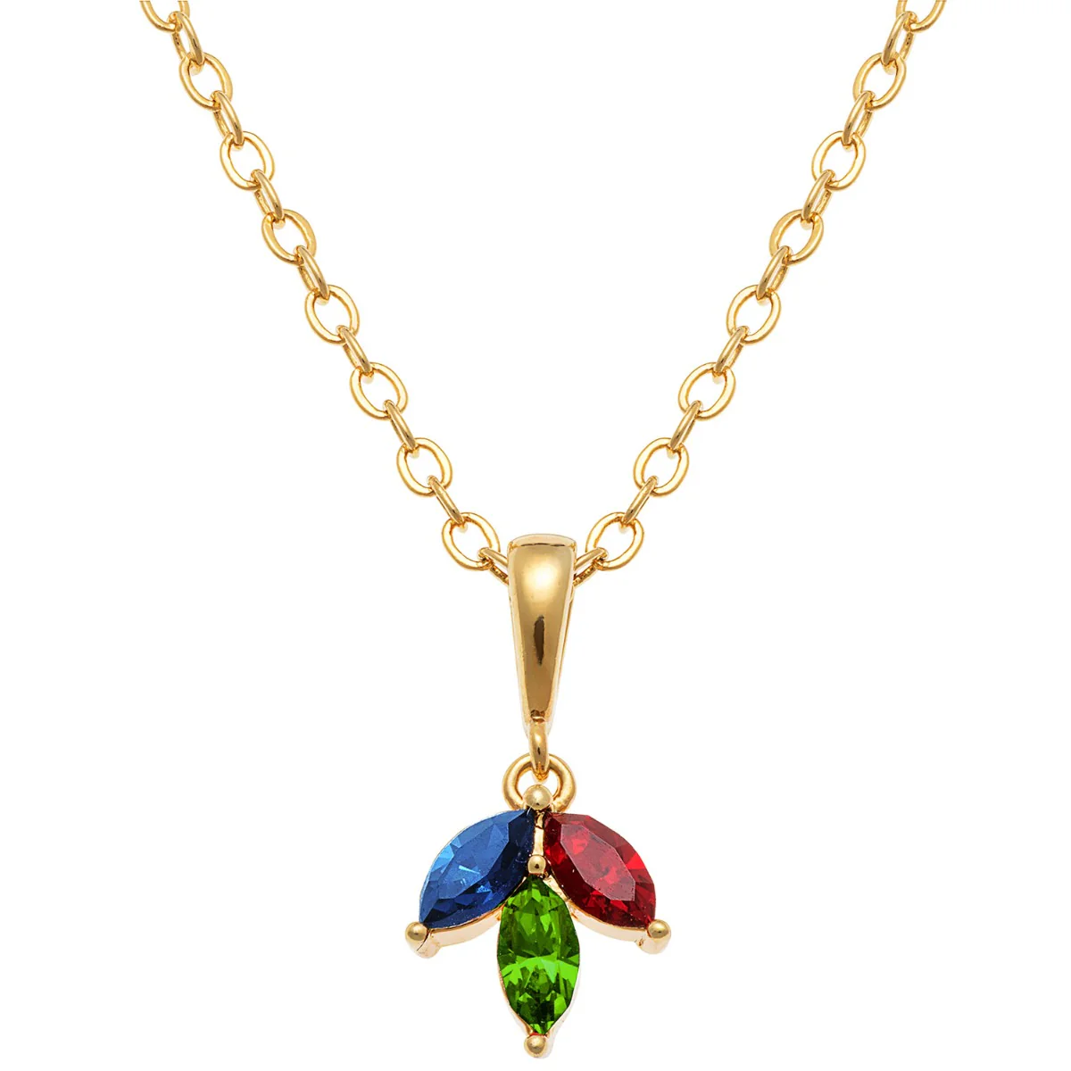 Birthstone Marquise Hoop Earrings and Necklace Set - Image 6