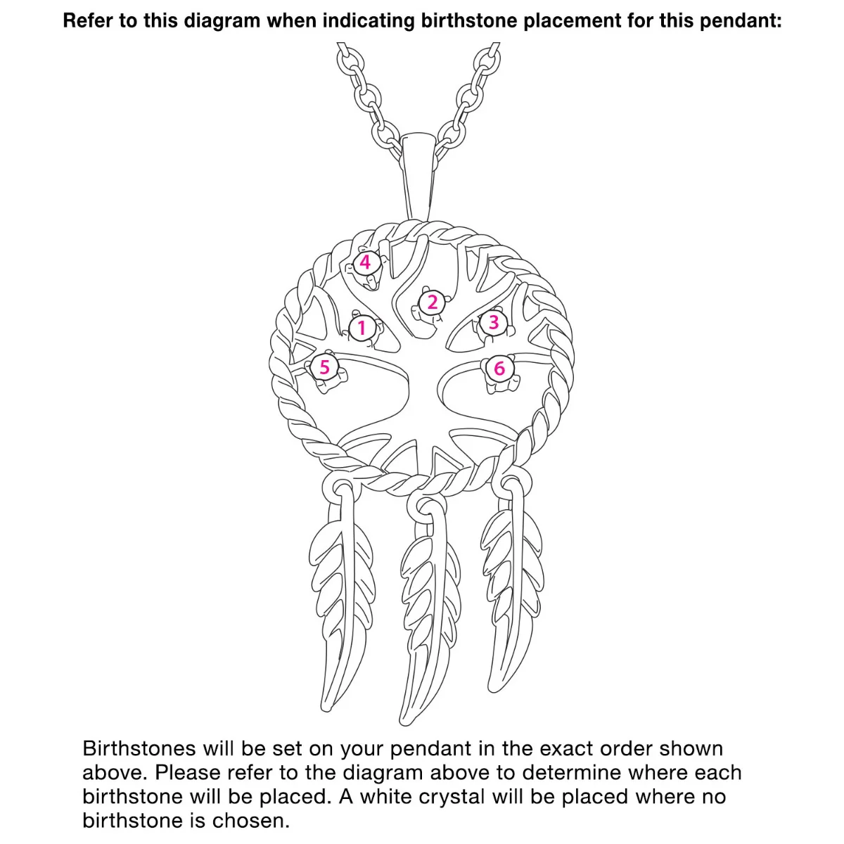 Birthstone Tree of Life Dream Catcher Necklace - Image 7