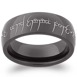 Black Stainless Steel Elvish Message Band
