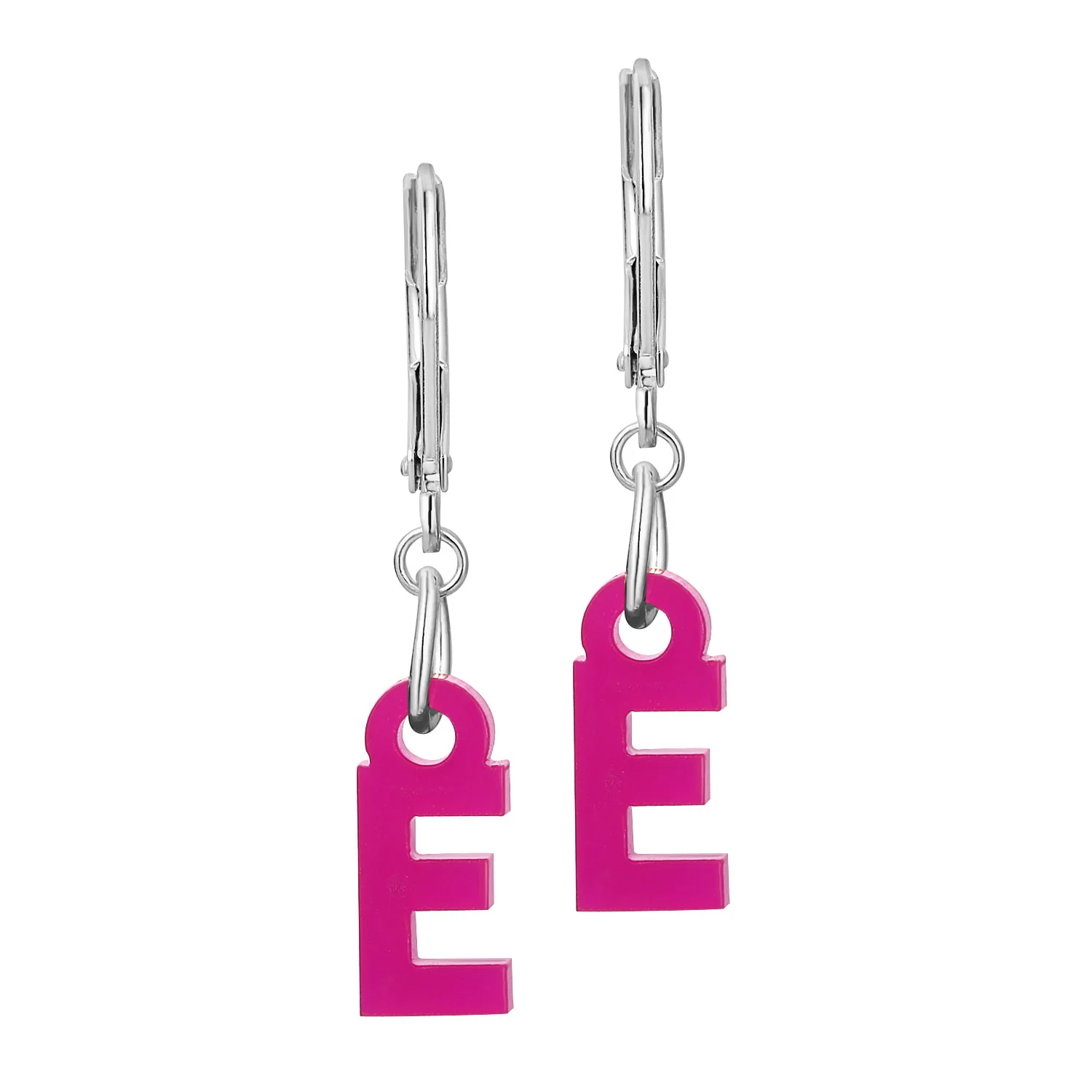Bold Acrylic Initial Dangle Drop Earrings - Image 2
