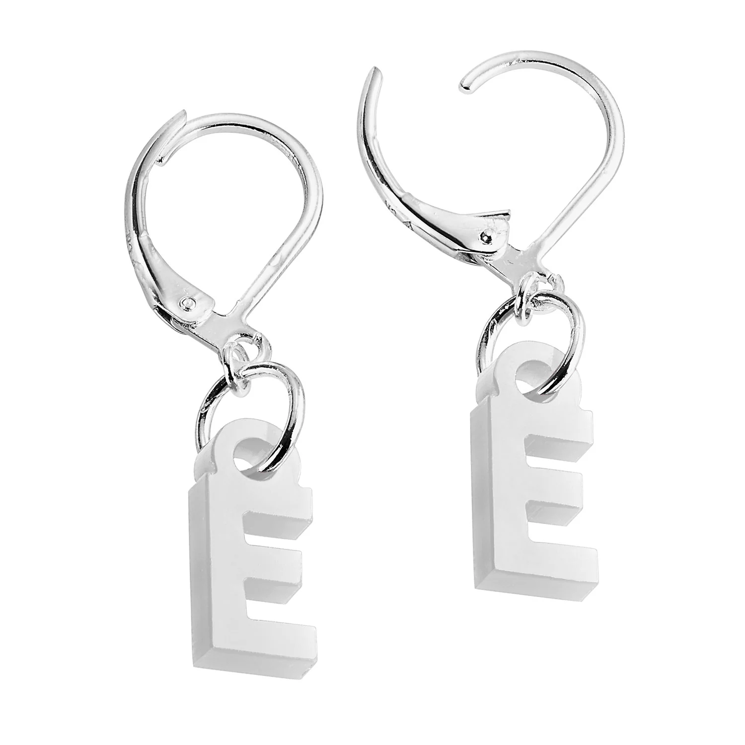 Bold Acrylic Initial Dangle Drop Earrings - Image 3