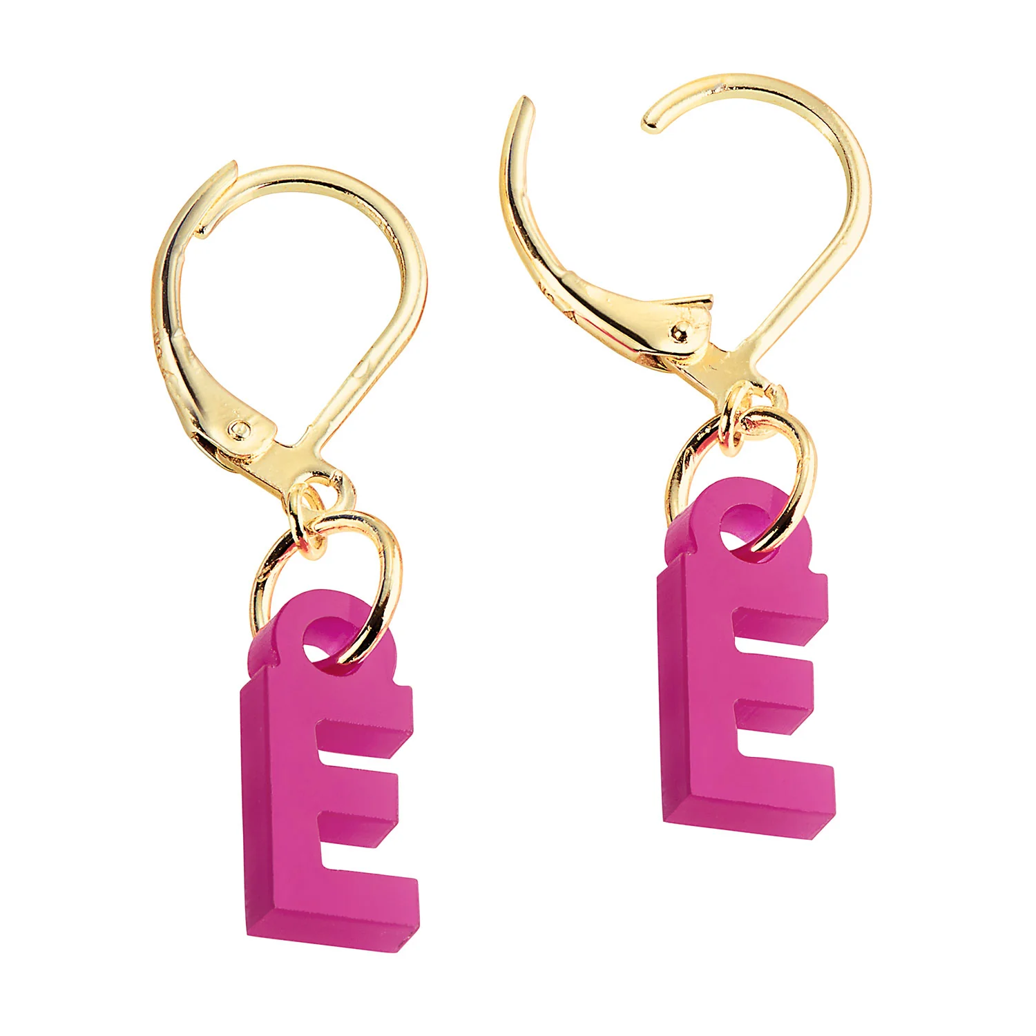 Bold Acrylic Initial Dangle Drop Earrings - Image 5