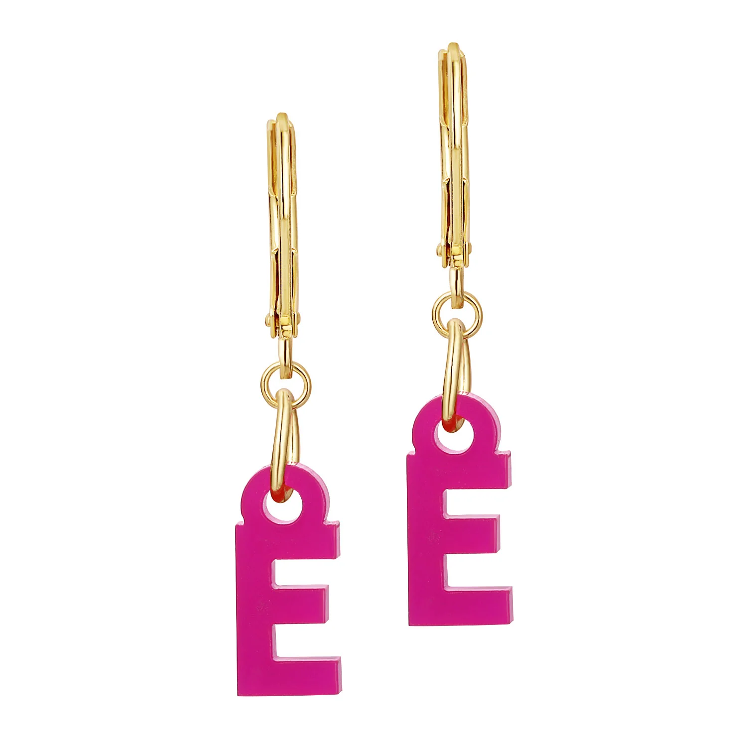 Bold Acrylic Initial Dangle Drop Earrings - Image 6
