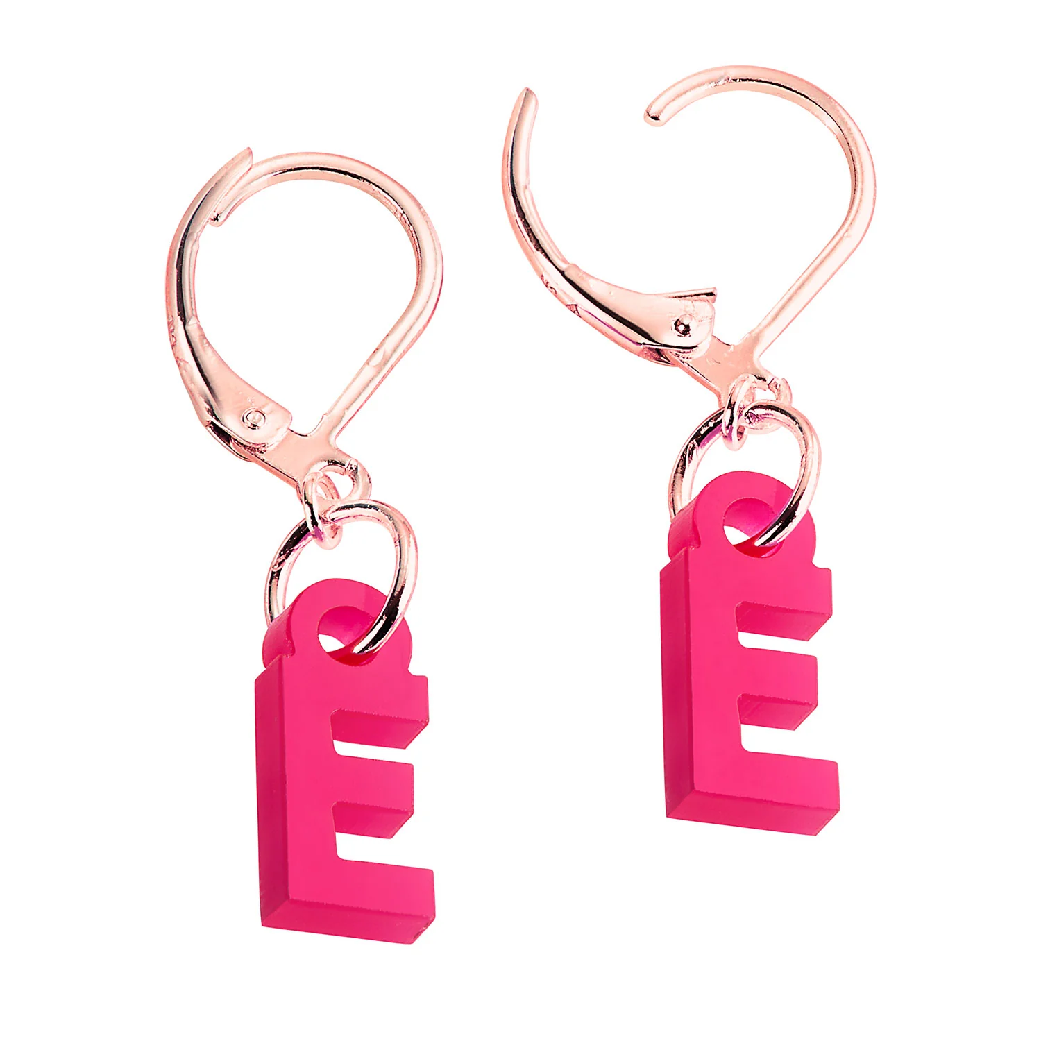 Bold Acrylic Initial Dangle Drop Earrings - Image 8