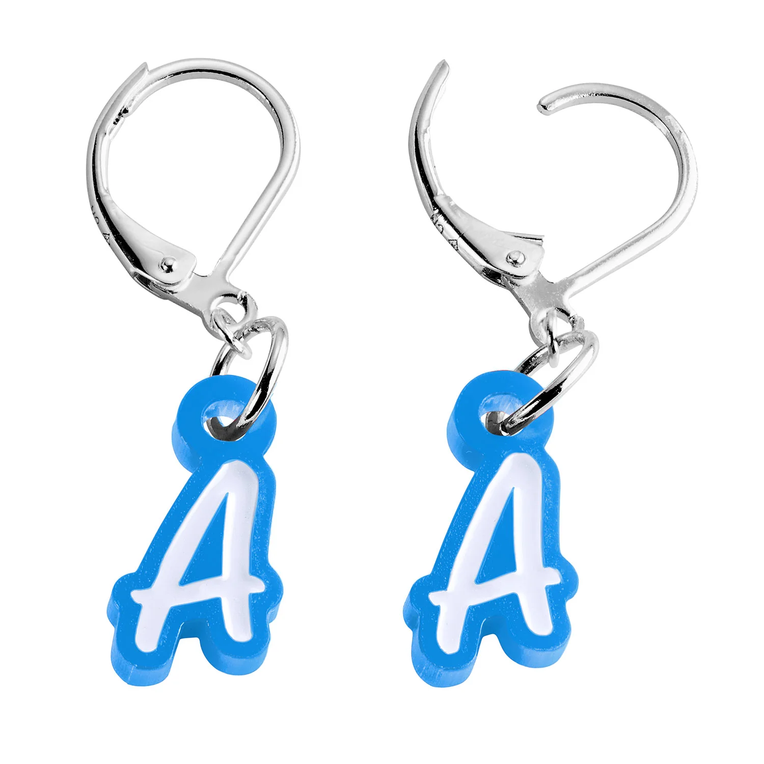 Bold Acrylic Initial with Enamel Dangle Drop Earrings - Image 3