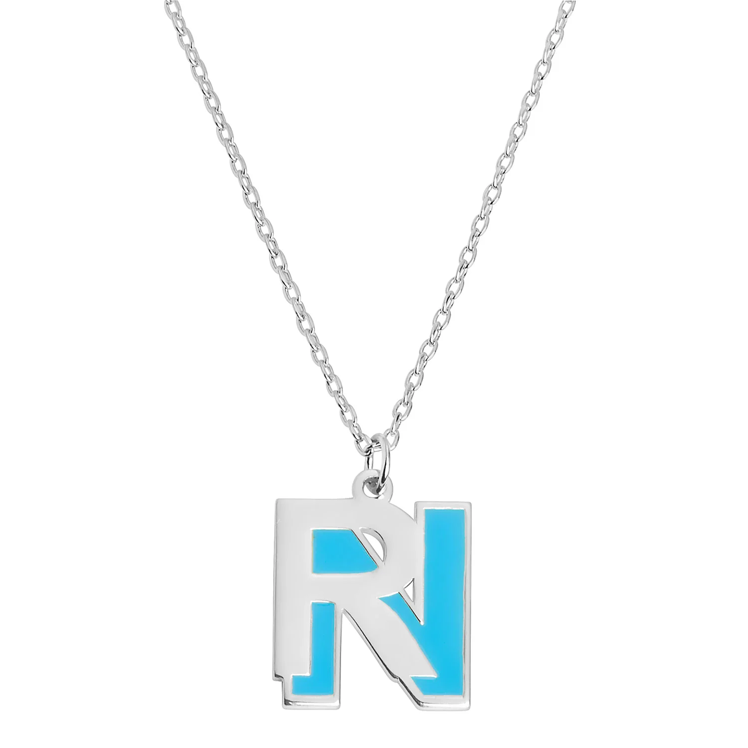 Bold Double Initial with Enamel Necklace - Image 2