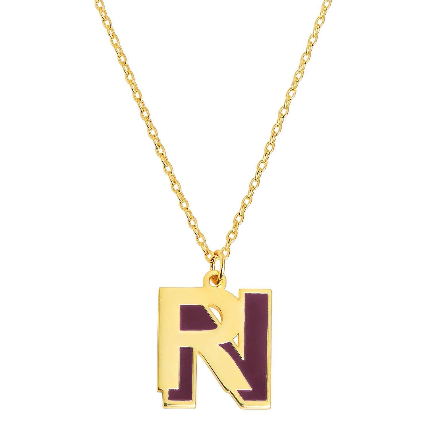Bold Double Initial with Enamel Necklace - New Fall Colors - Image 4