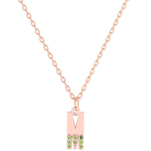 Bold Initial Dipped Birthstone Necklace - Image 6